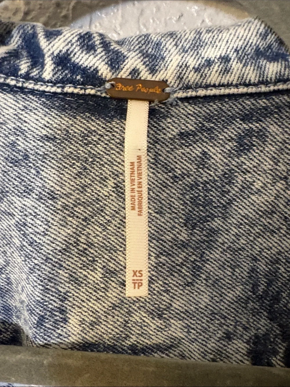 Free People Acid-Wash Denim Vest in Light Blue